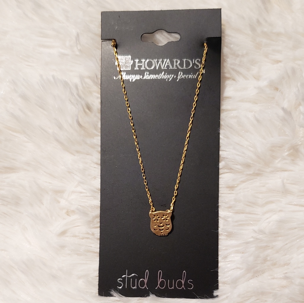 Bnwt Gold Howards Owl Necklace